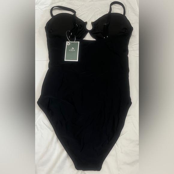 Eomenie Cutout One Piece Swimsuit With Ring Linked Sexy Monokini M 814-11 - Picture 6 of 6